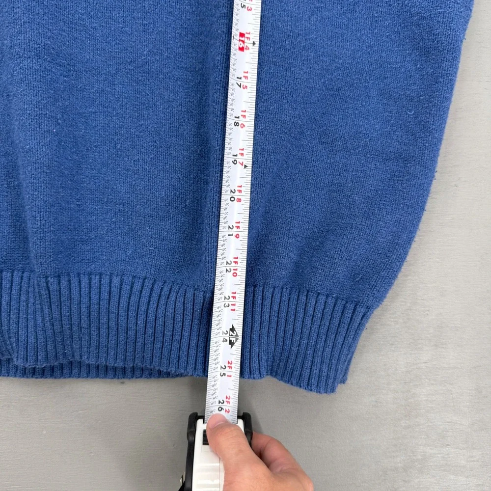 Polo Ralph Lauren Quarter Zip Sweater Blue Cotton Knit Pullover XL